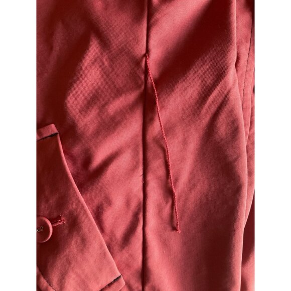 Ann Taylor Loft Women's Brick Red Belted Trench Coat Size 10 Mid Length READ - Picture 8 of 8